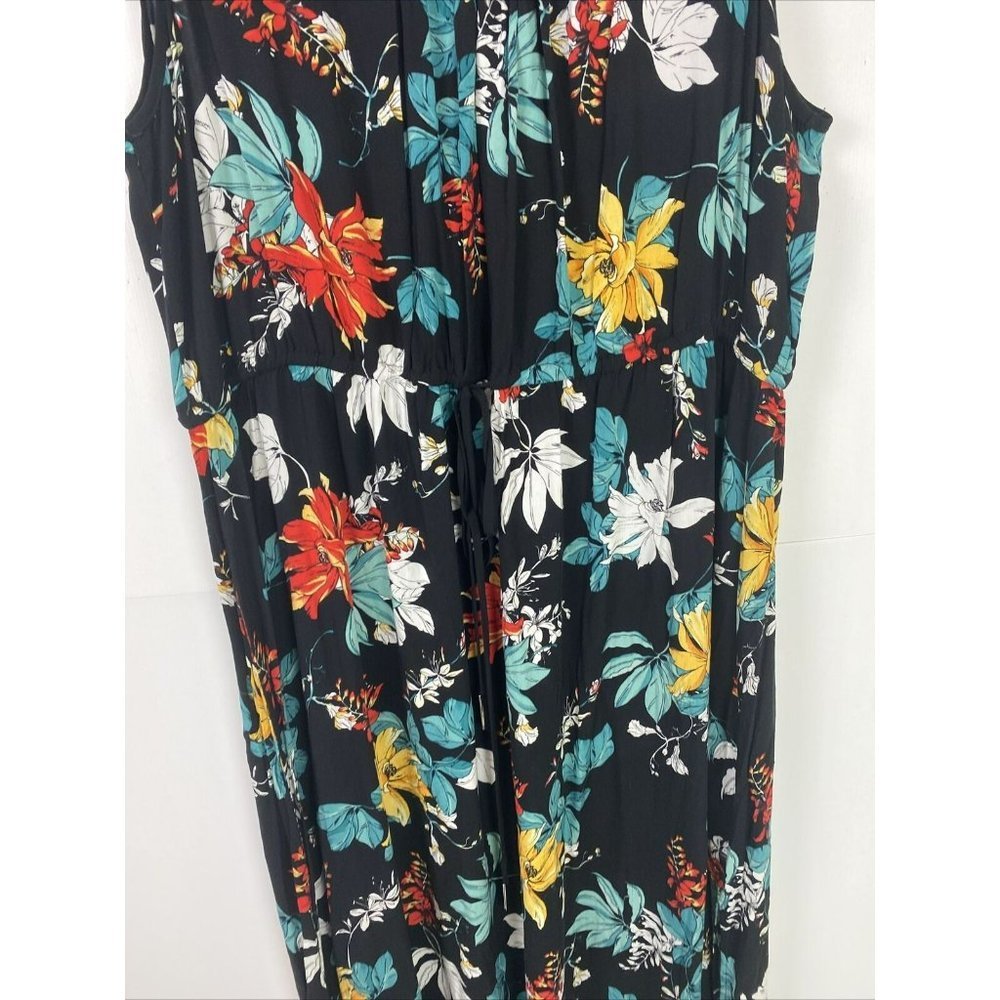 City Chic Size XXL 24 Women's Maxi Dress Sleeveless Black Floral - Picture 3 of 8